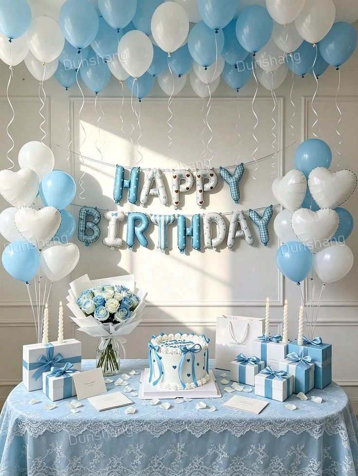 Birthday balloon arch and backdrop