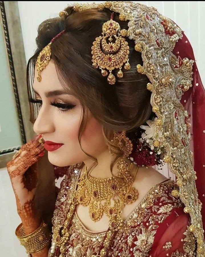 Red bridal lehenga, hand-embroidered